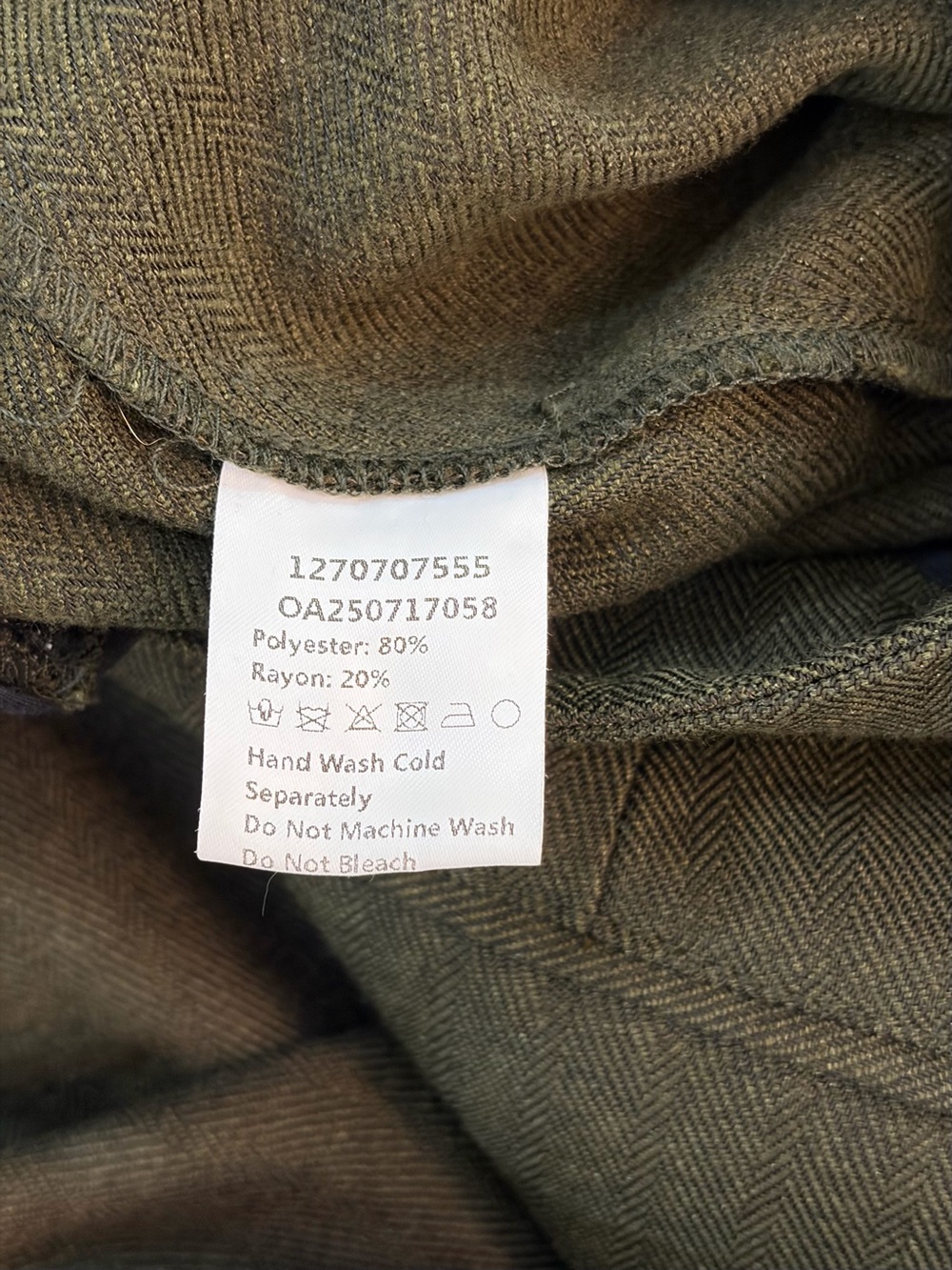Commense High-Waisted Button-Front Wide-Leg Pants Dark Olive Green Size S Preppy - Picture 10 of 10